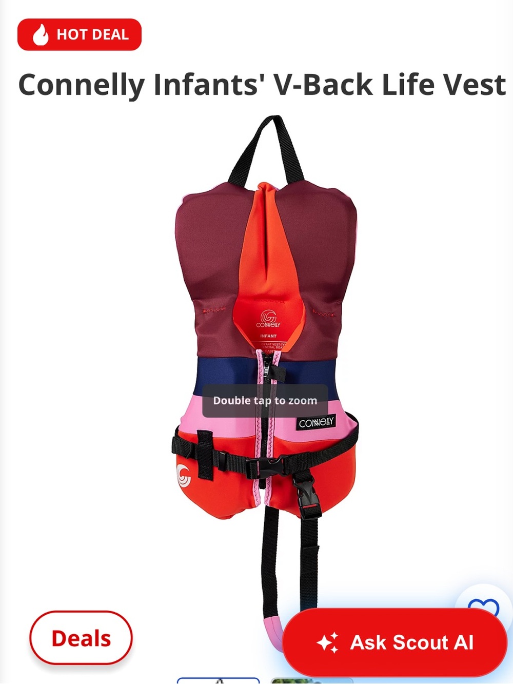 Connelly infant Neoprene Life Jacket - Red Pink Purple